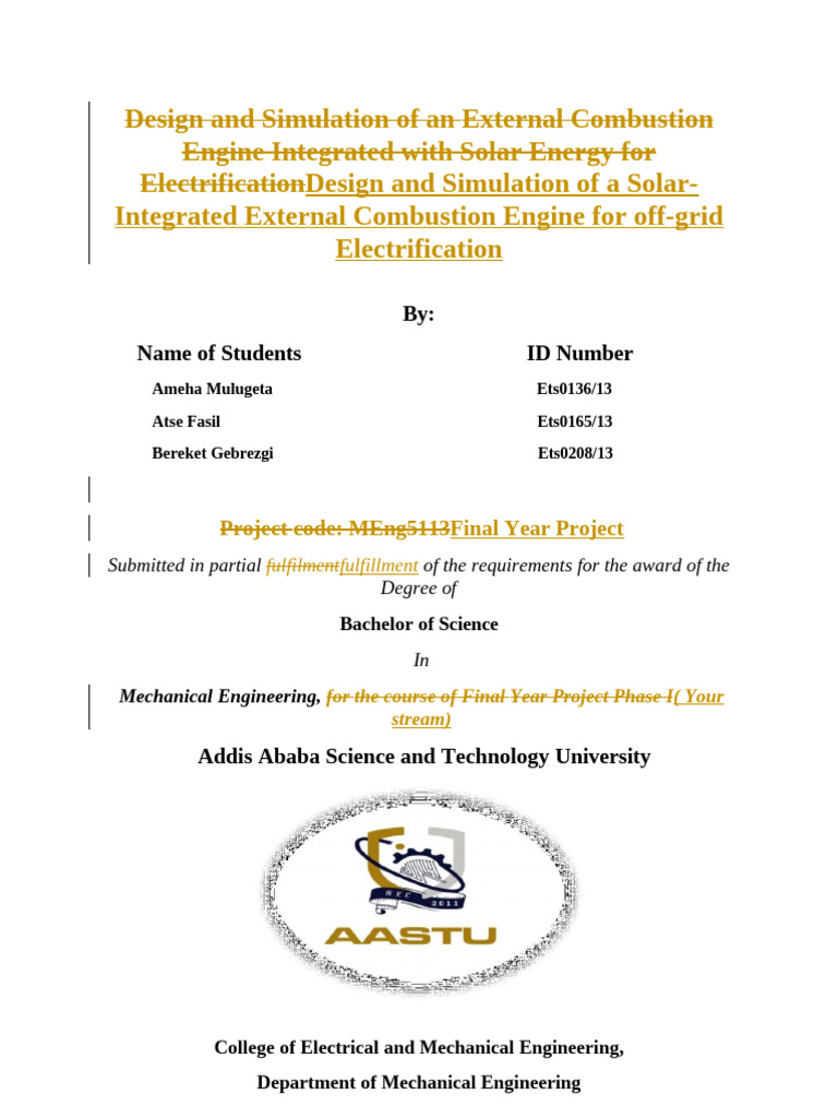 Design and Simulation of An External Combustion Engine Integrated | PDF ...
