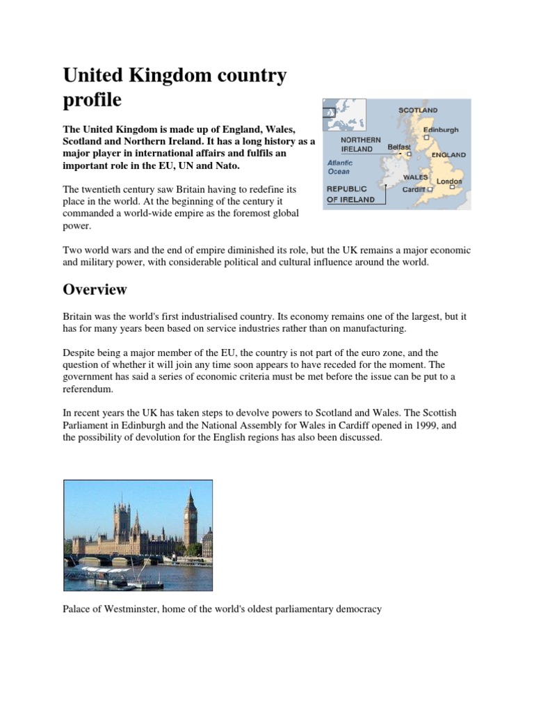 United Kingdom Country Profile Overview | PDF | Bbc | David Cameron