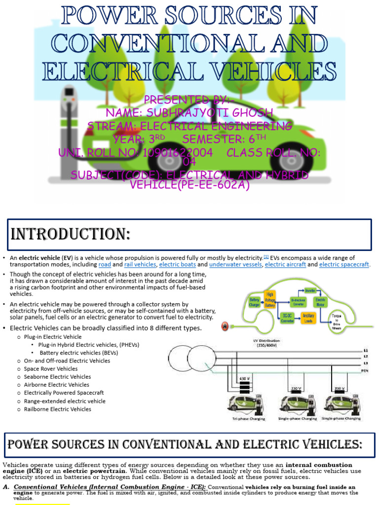 Power Sources in EVs and Conventional Vehicles | PDF | Electric Vehicle ...