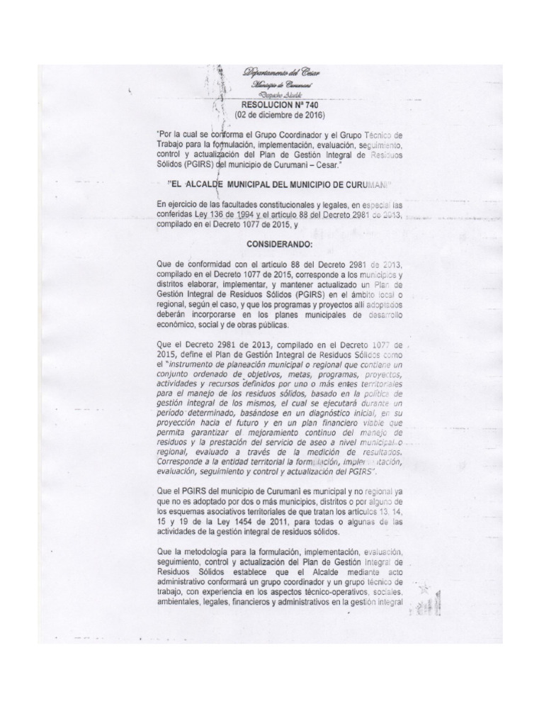 1035 Resolucinn74002dediciembrede2016 | PDF