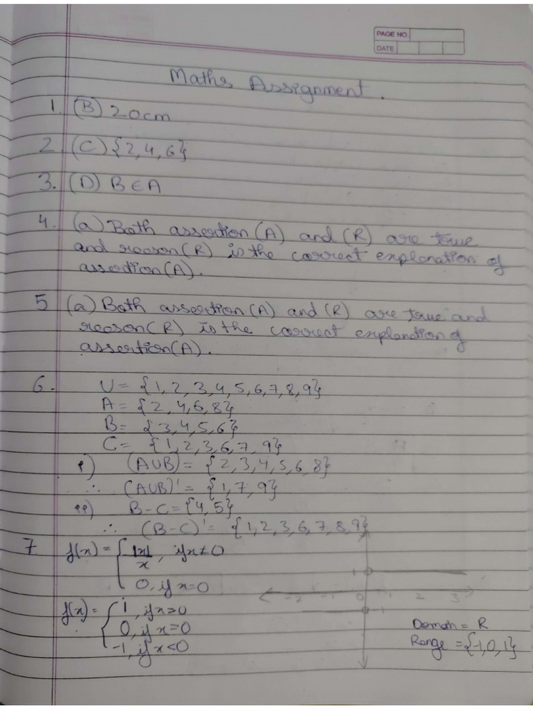 Prachi Singh XI B Maths Assignment | PDF
