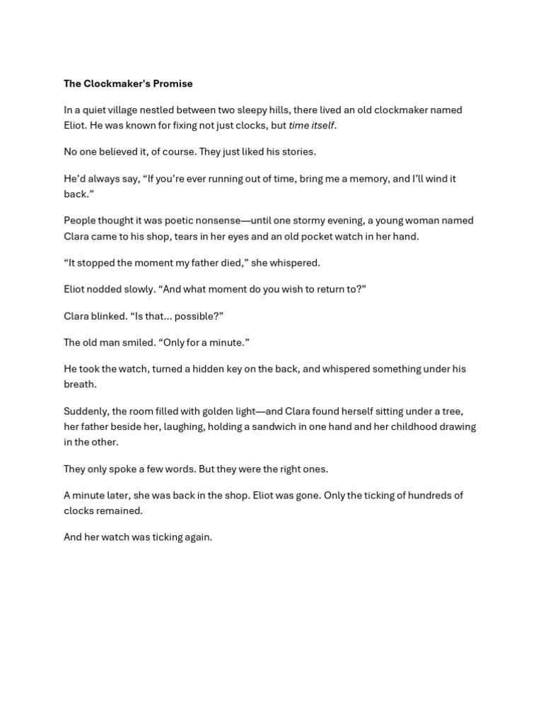 The Clockmaker's Promise | PDF