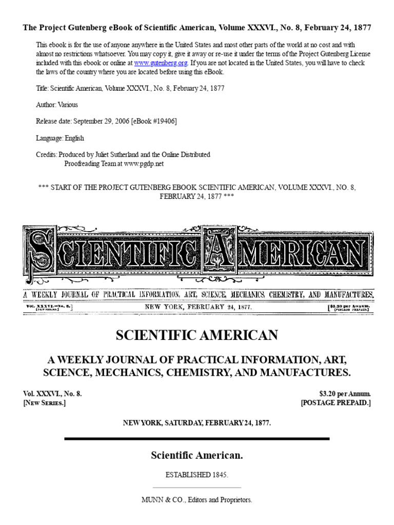 The Project Gutenberg Ebook of Scientific American Supplement, February ...