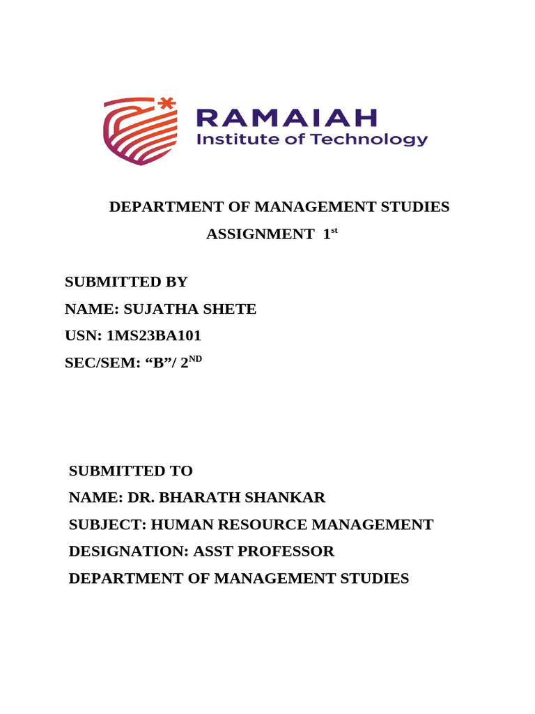Sujatha HRM ASSIGNMENT | PDF
