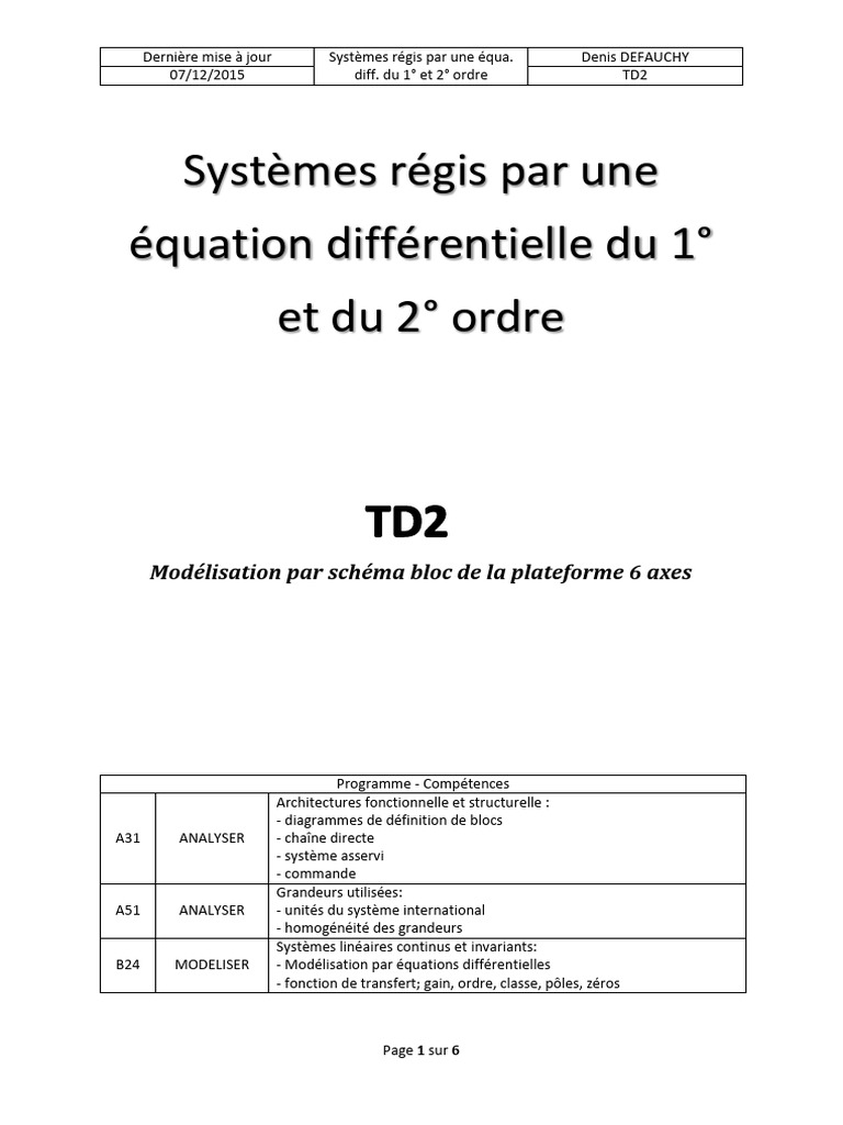 Modélisation de la plateforme 6 axes | PDF | Rotation | Mouvement de ...