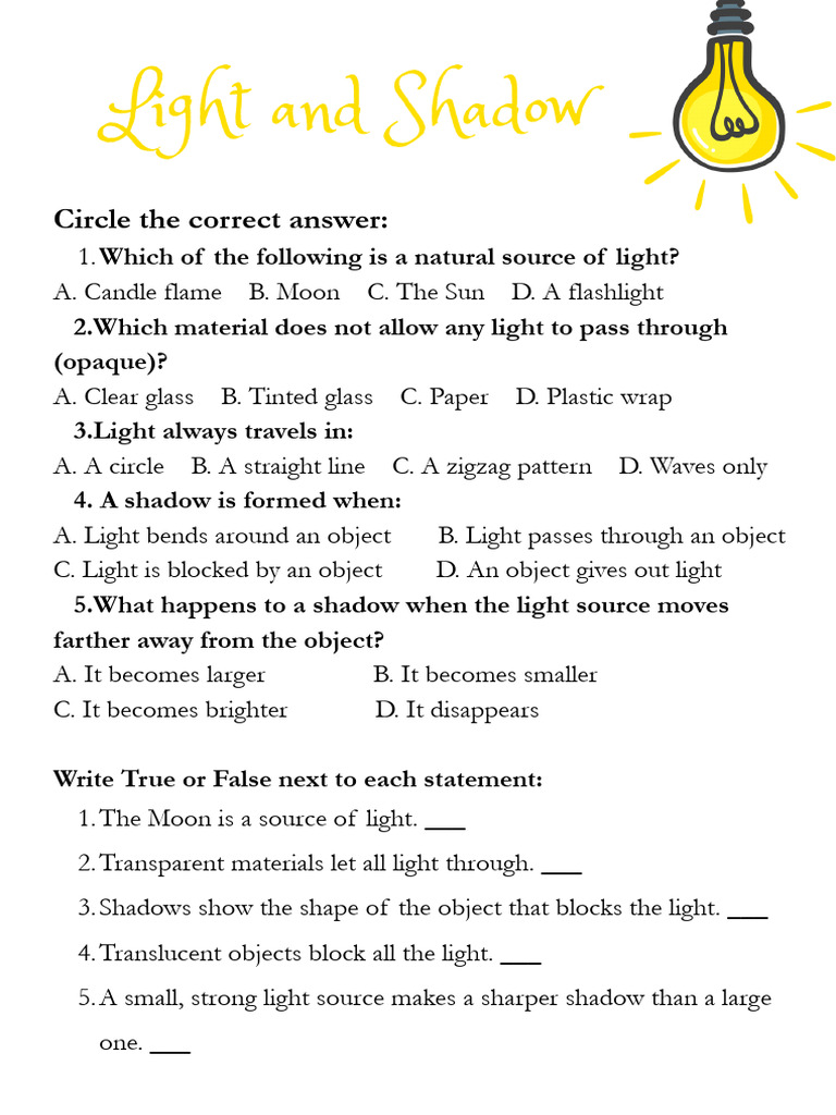Light and Shadow | PDF