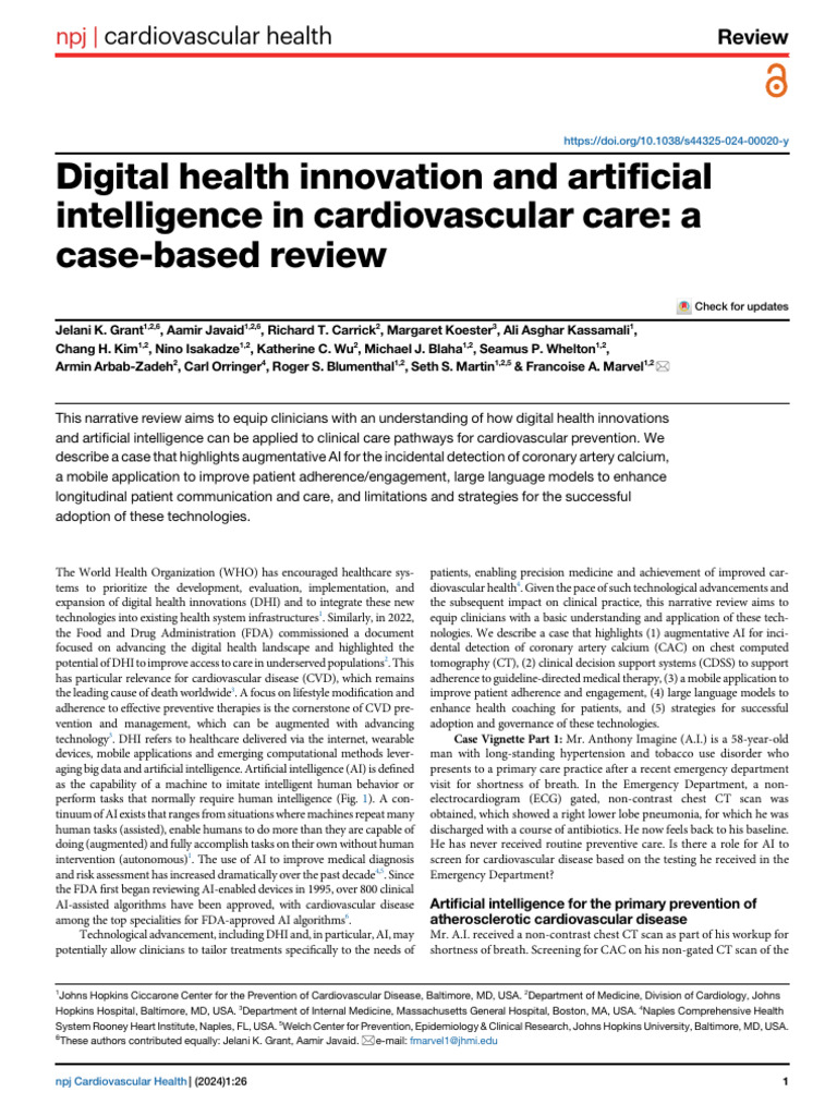 Digital Health Innovation and Artificial Intellige | PDF ...