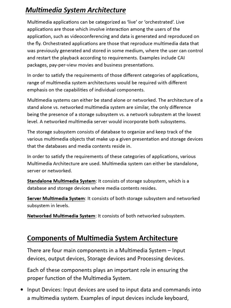 Multimedia System Architecture Overview | PDF | Databases | Relational ...