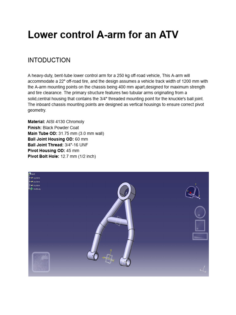 Heavy-Duty ATV Lower Control A-Arm | PDF