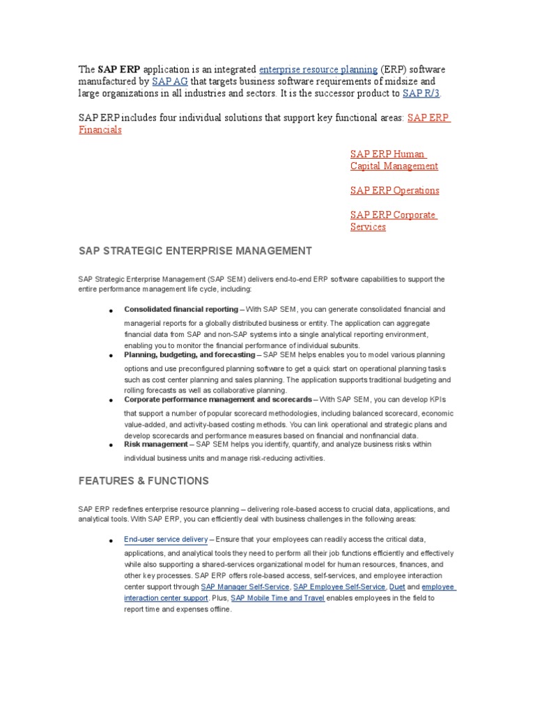 Sap | PDF