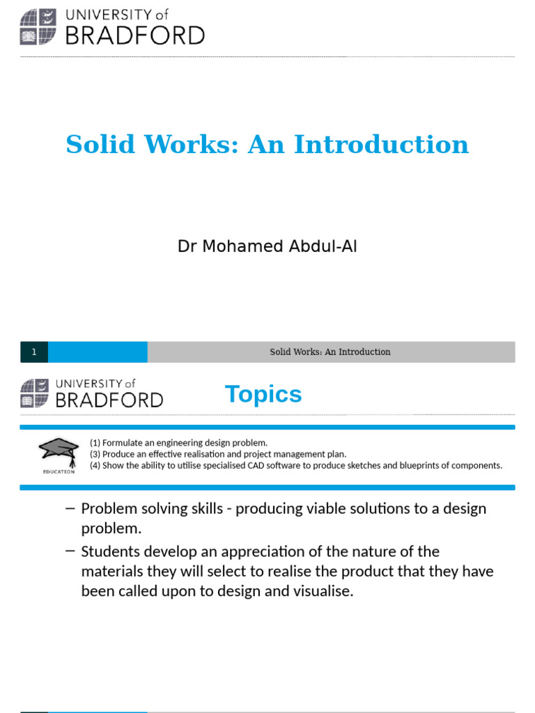 SolidWorks CAD Basics for Beginners | PDF | Microsoft Power Point | Angle