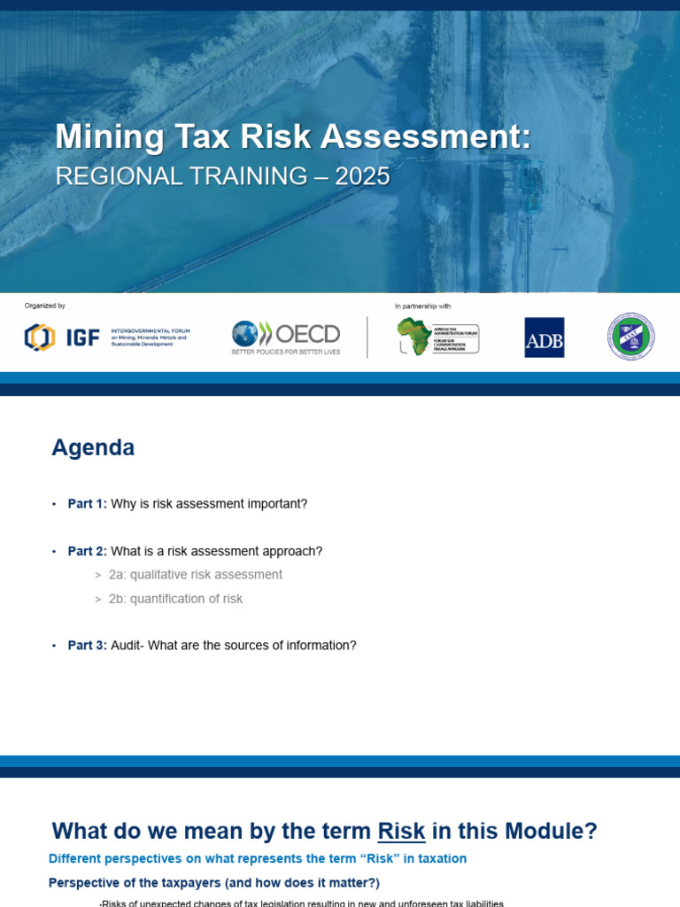 Mining Tax Risk Assessment Training 2025 | PDF | Taxes | Risk
