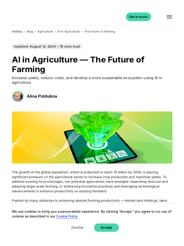 AI Transforming Agriculture Efficiency | PDF | Agriculture | Artificial ...