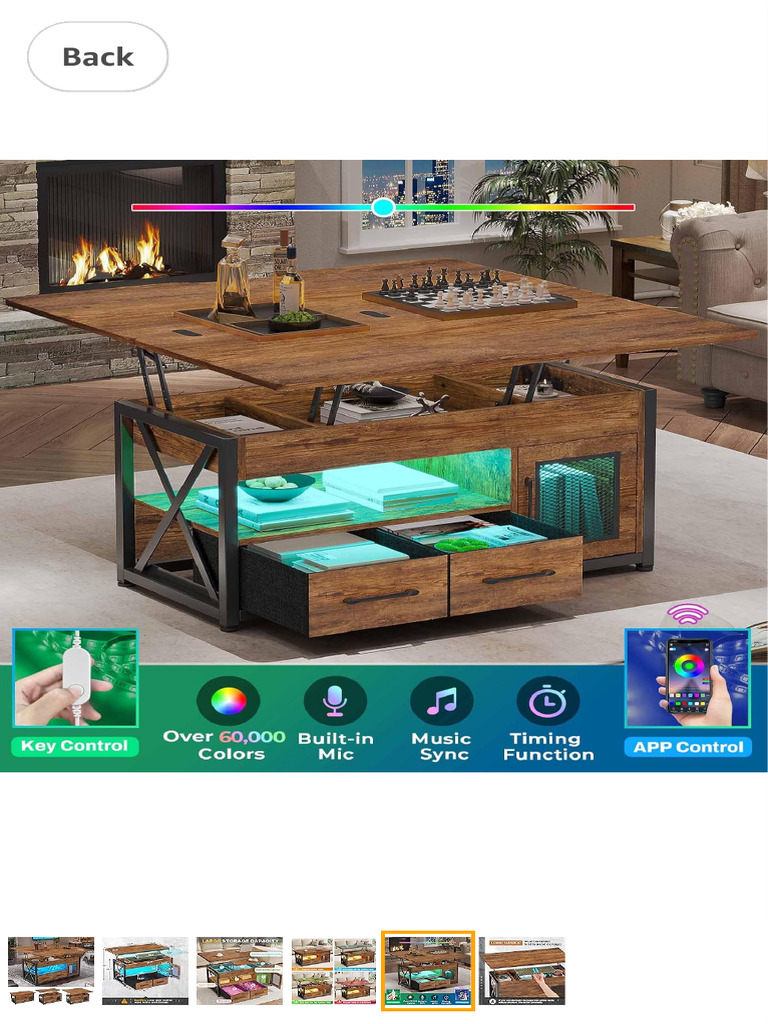 Itaar 40 Lift Top Coffee Table, 4 in 1 Coffee Tables With Storage ...