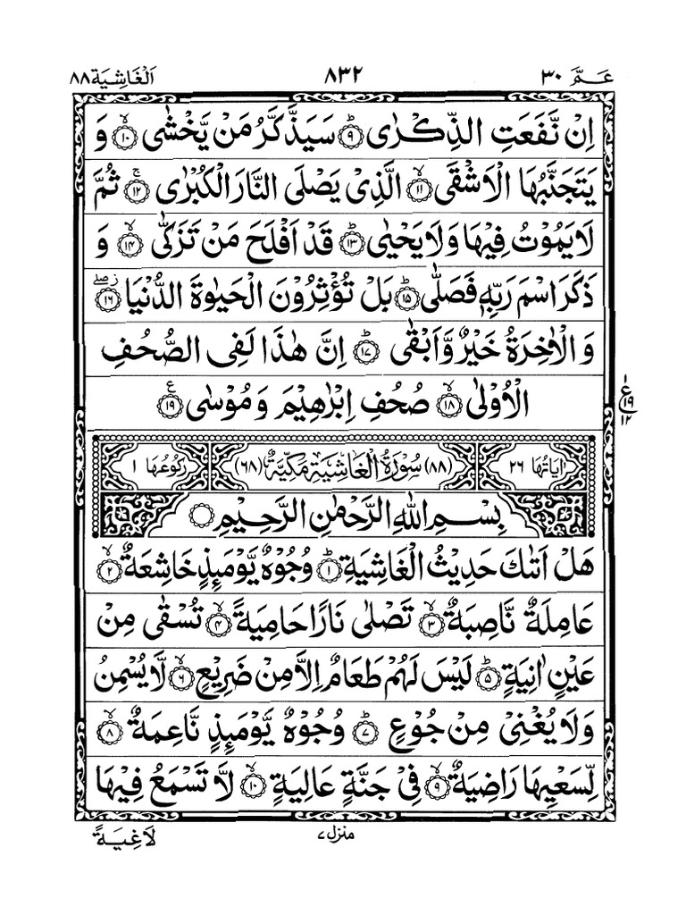 Surah Ghashiya in Arabic | PDF