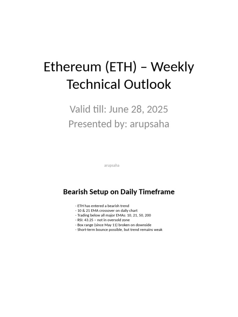 ETH Weekly Analysis Beautiful Arupsaha | PDF