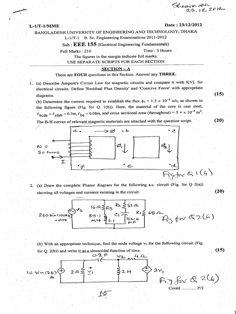 Electrical Engineering Exam Questions | PDF | Chemical Bond ...
