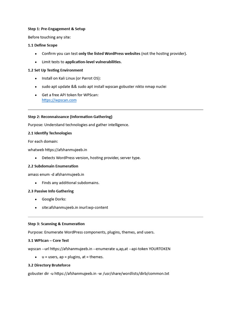 WordPress Penetration Testing Guide | PDF | Word Press | Cybercrime
