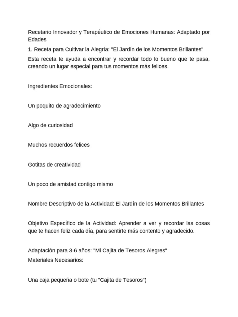 Recetario de Emociones para Niños | PDF | Ira | Las emociones