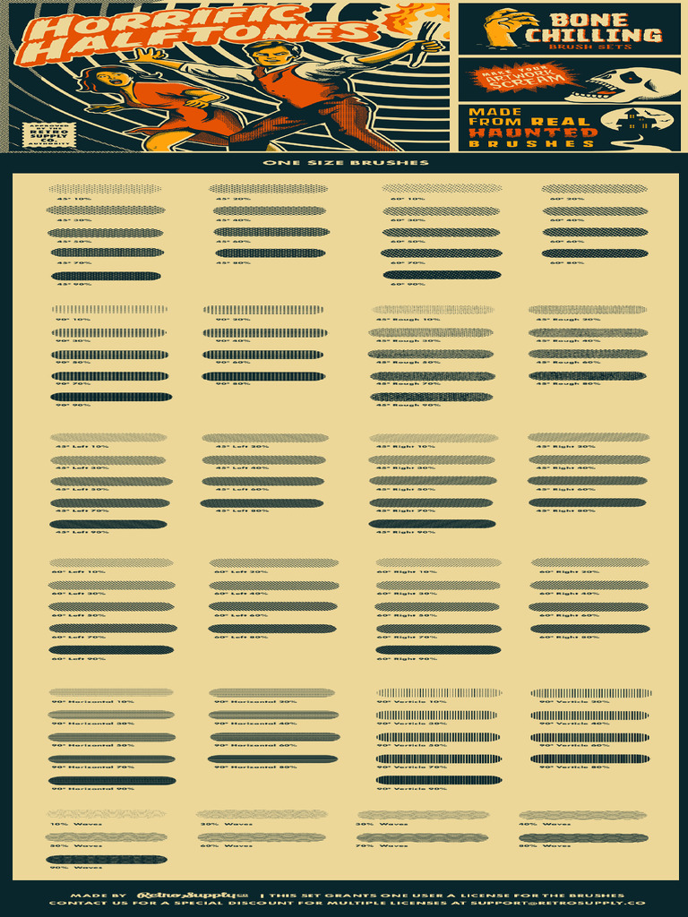 Horrific Halftones Reference Sheet One Size | PDF