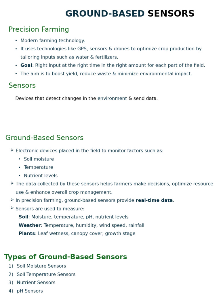 Ground-Based Sensors in Precision Farming | PDF | Soil | Ph