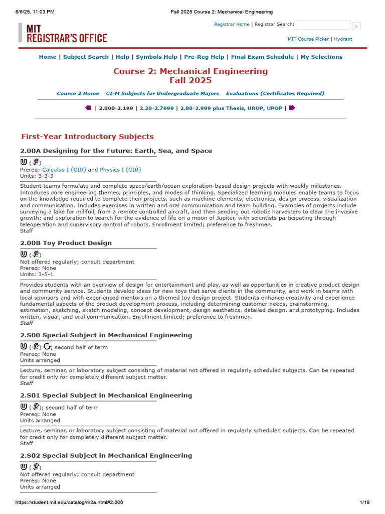MIT Mechanical Engineering Courses 2025 | PDF | Finite Element Method ...