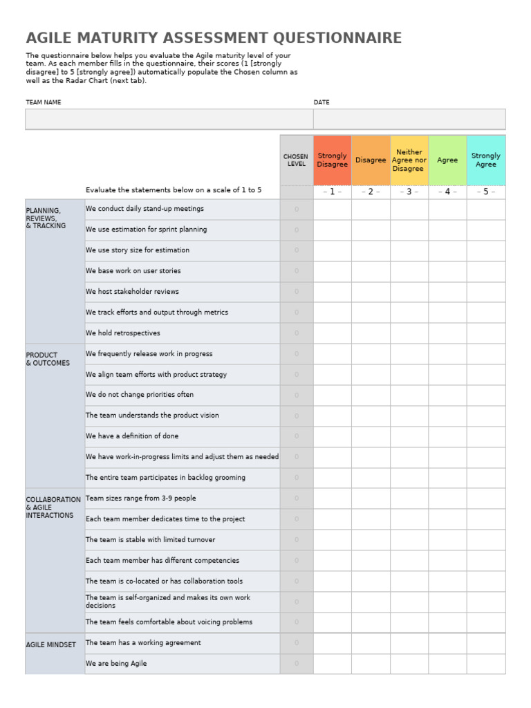 Agile Maturity Assessment Questionnaire | PDF | Agile Software Development