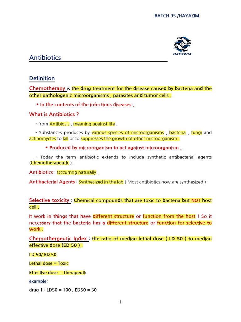 Micro. 11 Antibiotics by Dr. Esam | PDF | Penicillin | Beta Lactamase