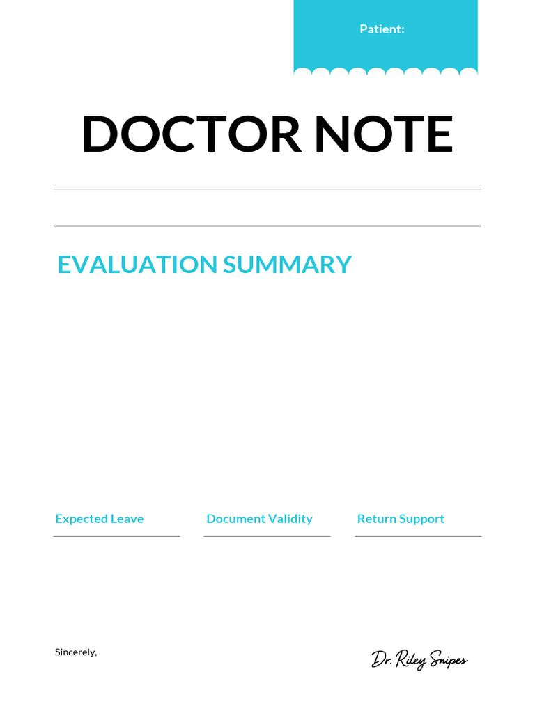 Doctor's Note for Medical Leave | PDF
