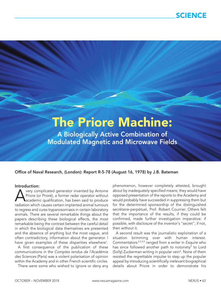 Priore's Cancer Treatment Machine Insights | PDF | Electromagnetic ...