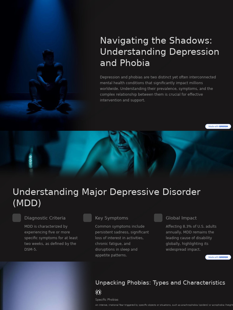 Navigating The Shadows Understanding Depression and Phobia | PDF ...