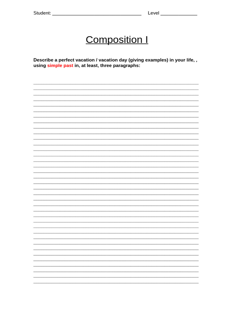 Perfect Vacation Day Composition Guide | PDF
