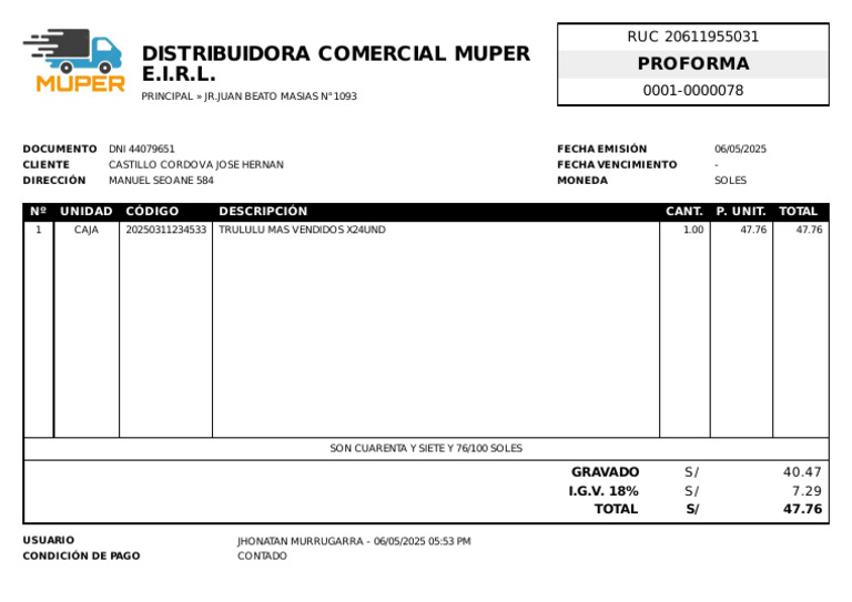 Proforma 78 | PDF