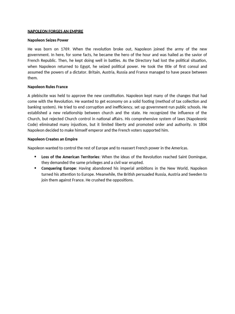 Napoleon Forges An Empire The Information Pdf