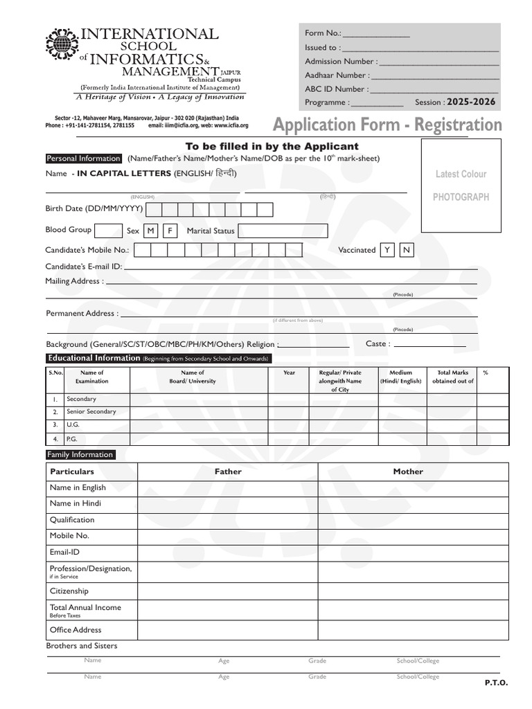 Application Form for ISIM Admission | PDF | Justice | Crime & Violence