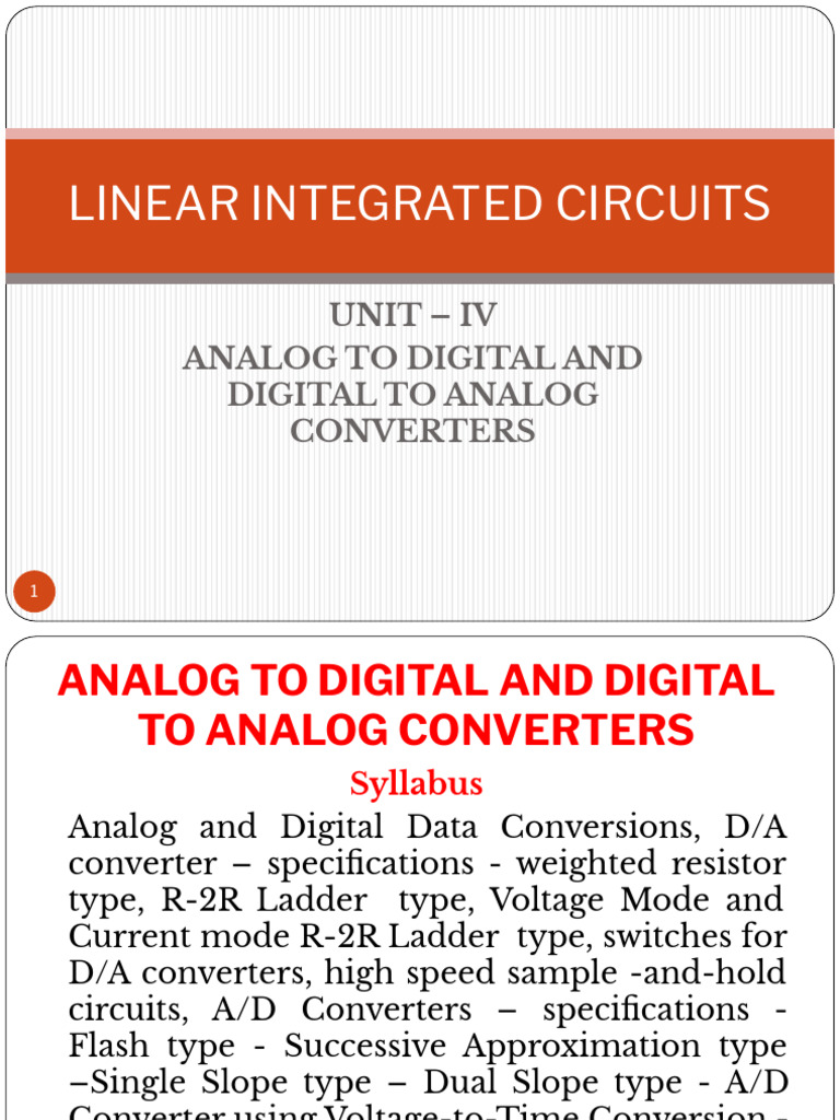 Analog and Digital Converter Techniques | PDF | Analog To Digital ...