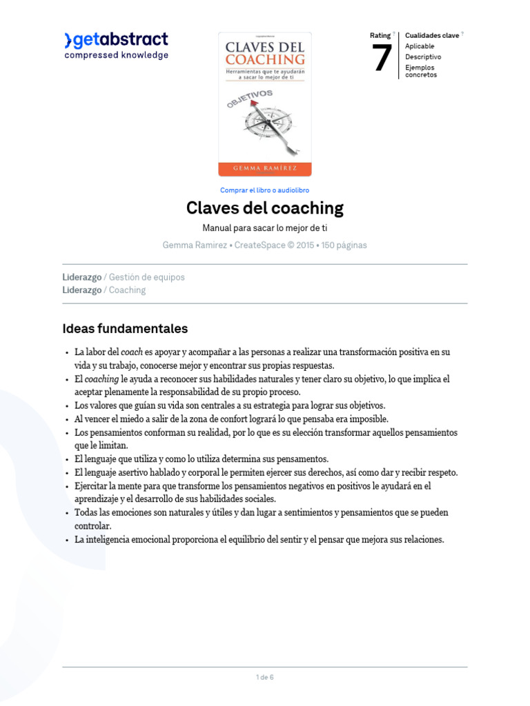 Claves del Coaching para el Crecimiento Personal | PDF | Las emociones ...