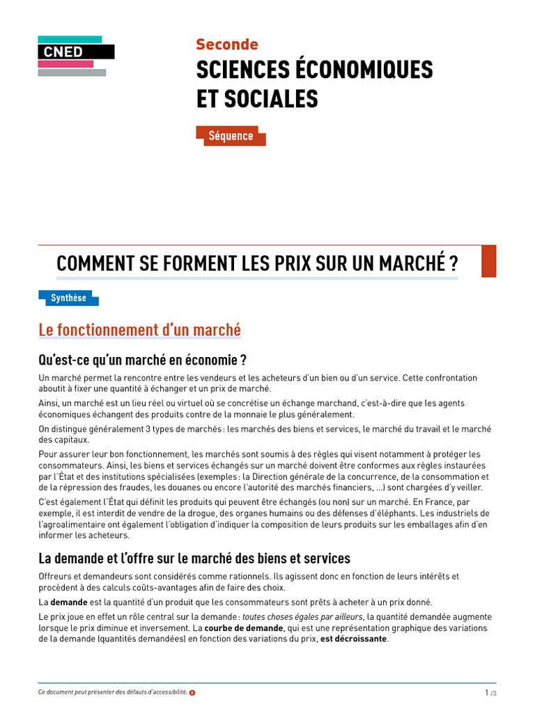 Formation des prix sur le marché économique | PDF | Offre et demande ...