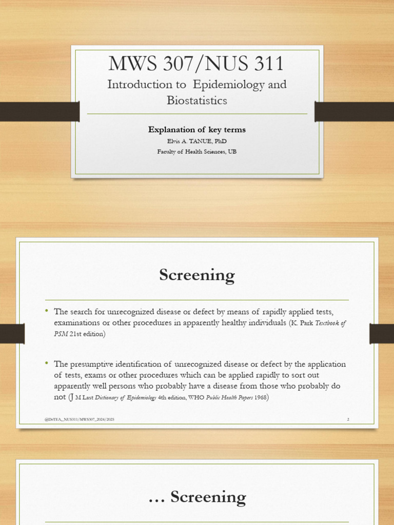 2 MWS 307 - NUS311, Explanation of Key Terms 2024 | PDF | Screening ...
