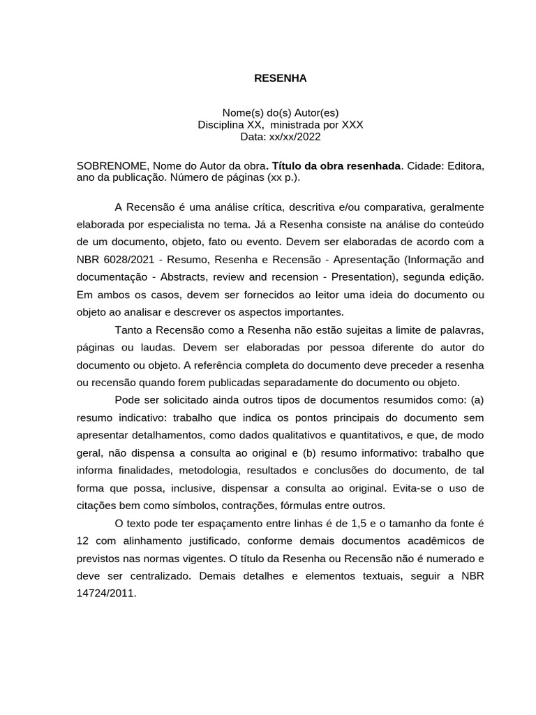 Guia para Elaboração de Resenhas | PDF