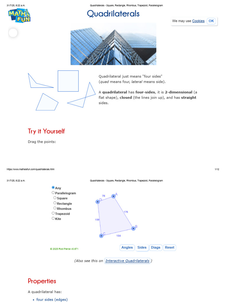 Understanding Quadrilaterals and Their Types | PDF | Rectangle ...