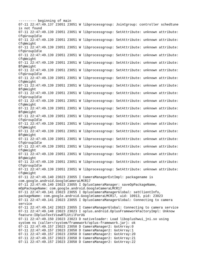 Oplus Camera Manager Log Analysis | PDF | Software | Computer Programming