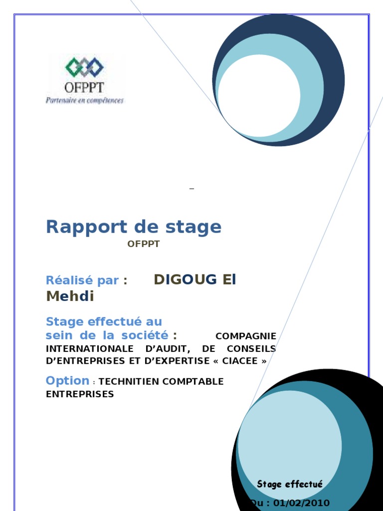 [eBook] Exemple De Rapport De Stage Comptabilite