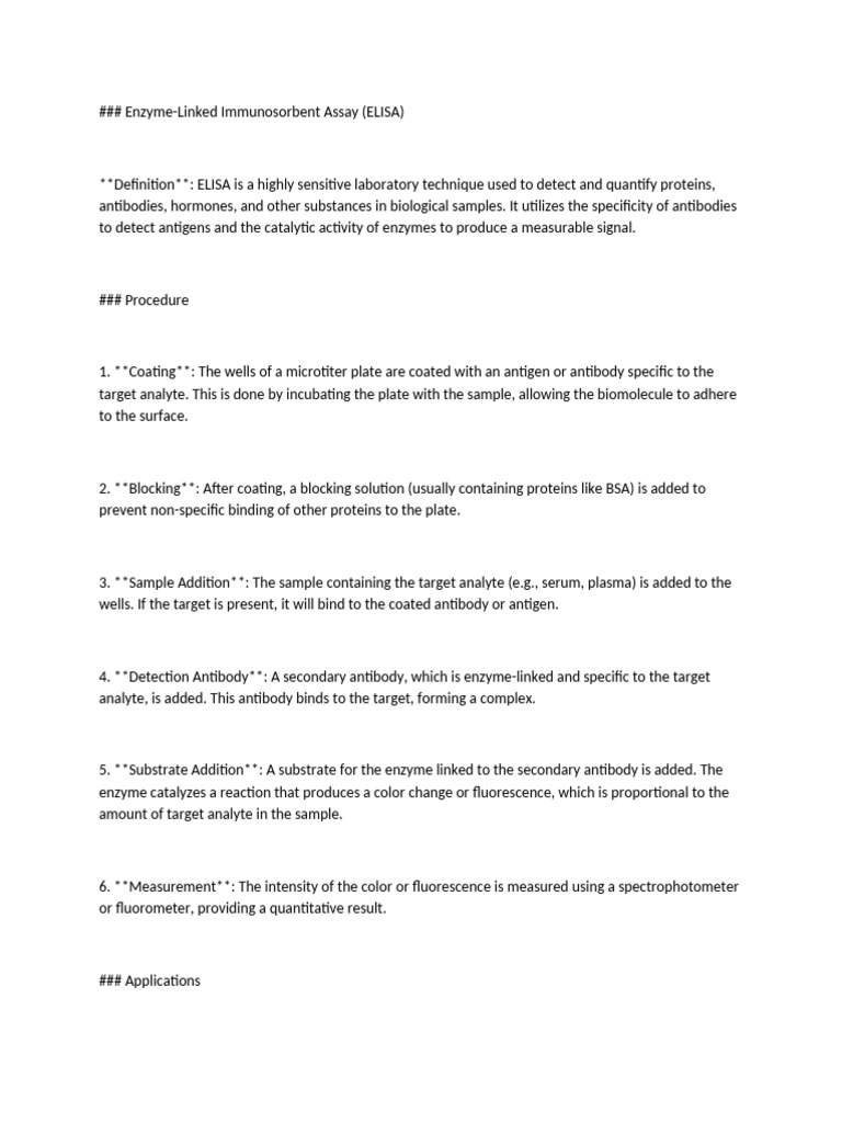 ELISA: A Comprehensive Guide | PDF | Elisa | Biotechnology