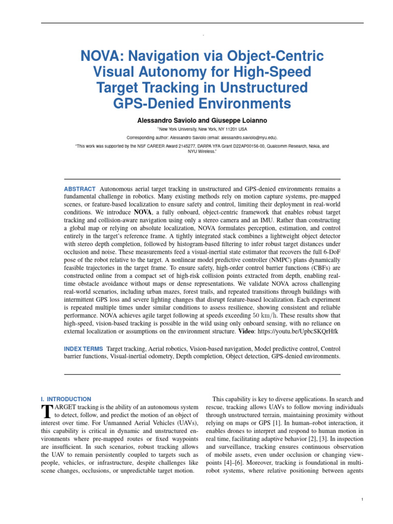 NOVA: High-Speed UAV Target Tracking | PDF | Unmanned Aerial Vehicle ...