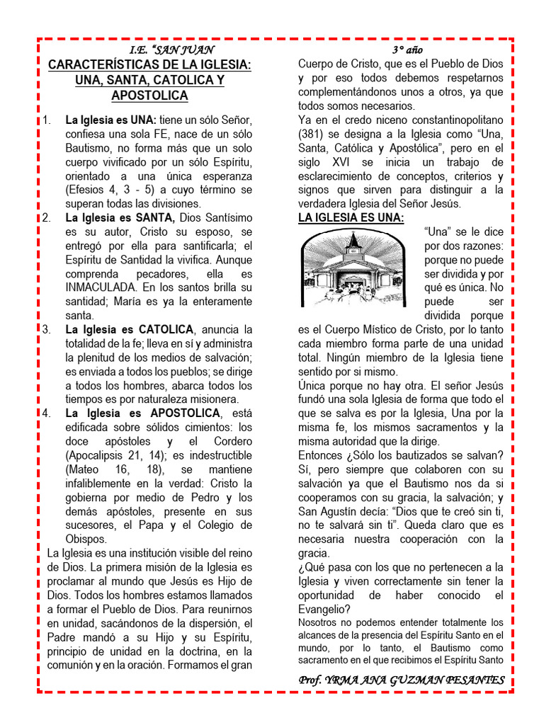 Guia Caracteristicas de La Iglesia (2) | PDF | Iglesia Católica ...