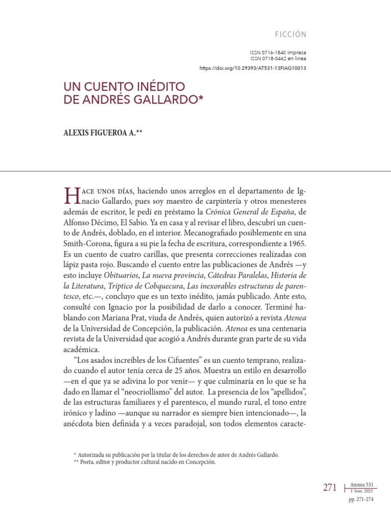 Cuento inédito de Andrés Gallardo | PDF | Técnicas de cocina