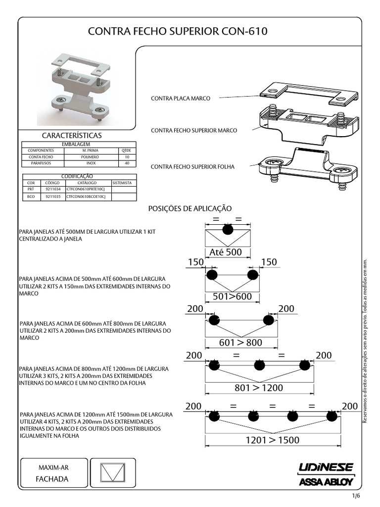 Instalação do Contra Fecho Superior CON-610 | PDF