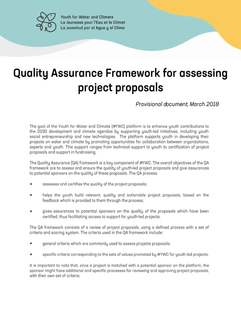 Quality Assurance Framework for Youth Projects | PDF
