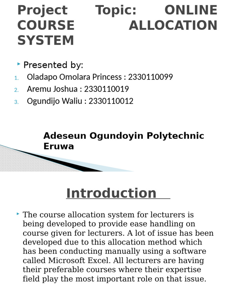 Online Course Allocation System | PDF | Computing | Software Engineering